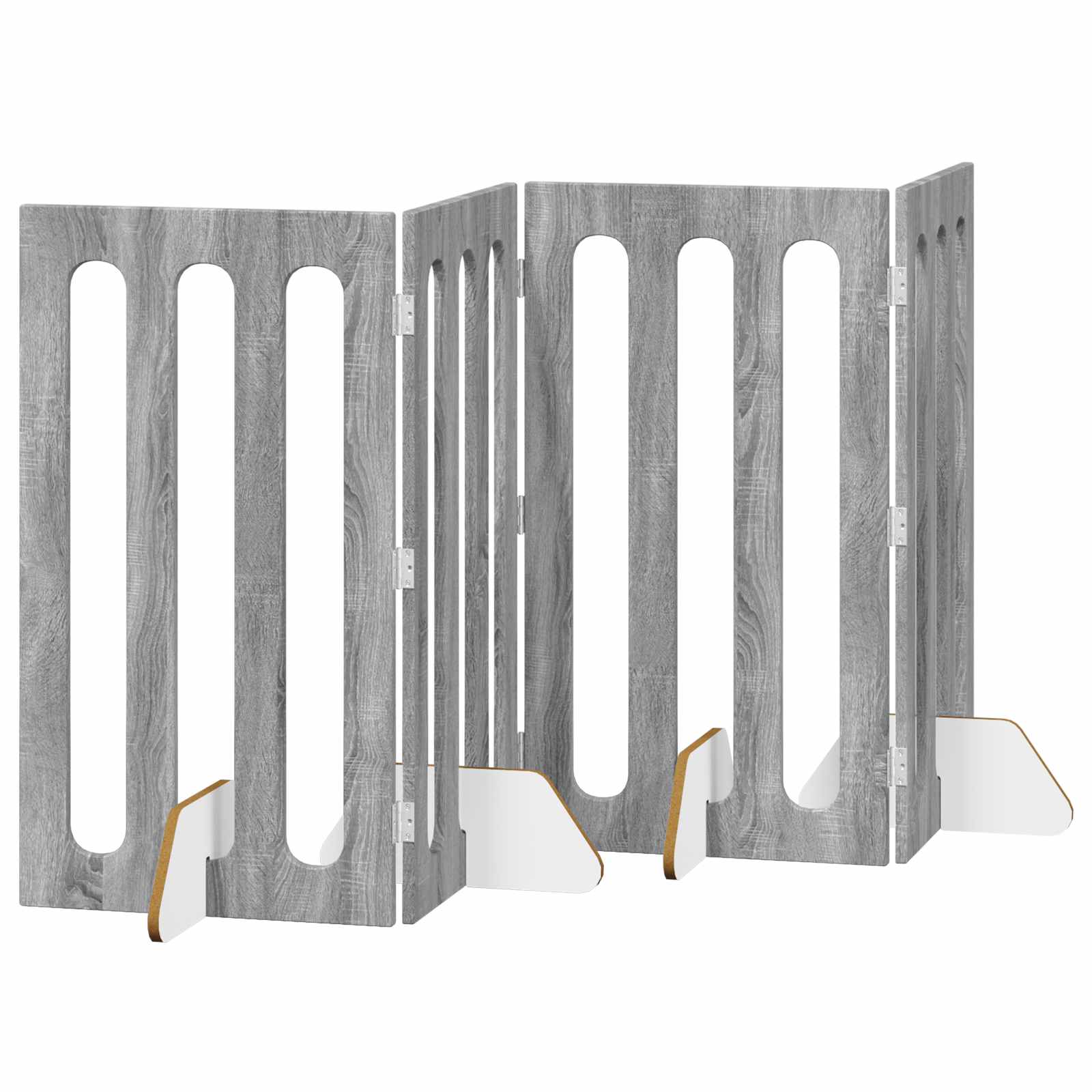 Faltbarer Haustierzaun 4 pcs Graues Sonoma 201 x 38 x 90 cm