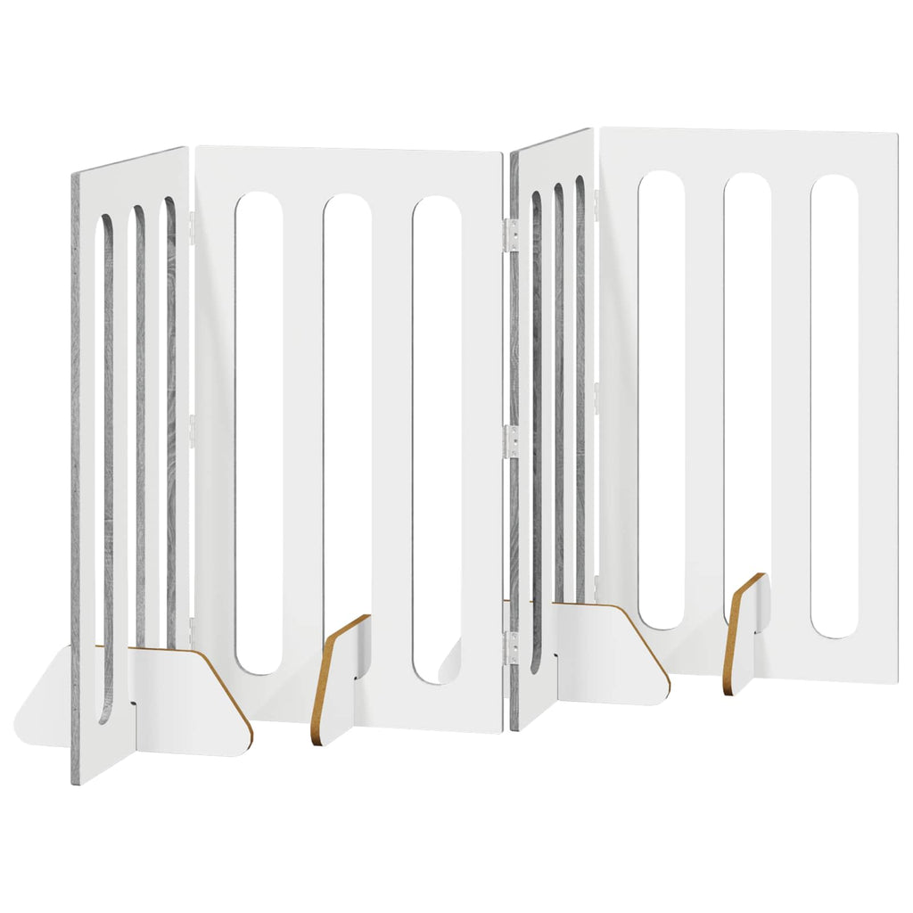 Faltbarer Haustierzaun 4 pcs Graues Sonoma 201 x 38 x 90 cm