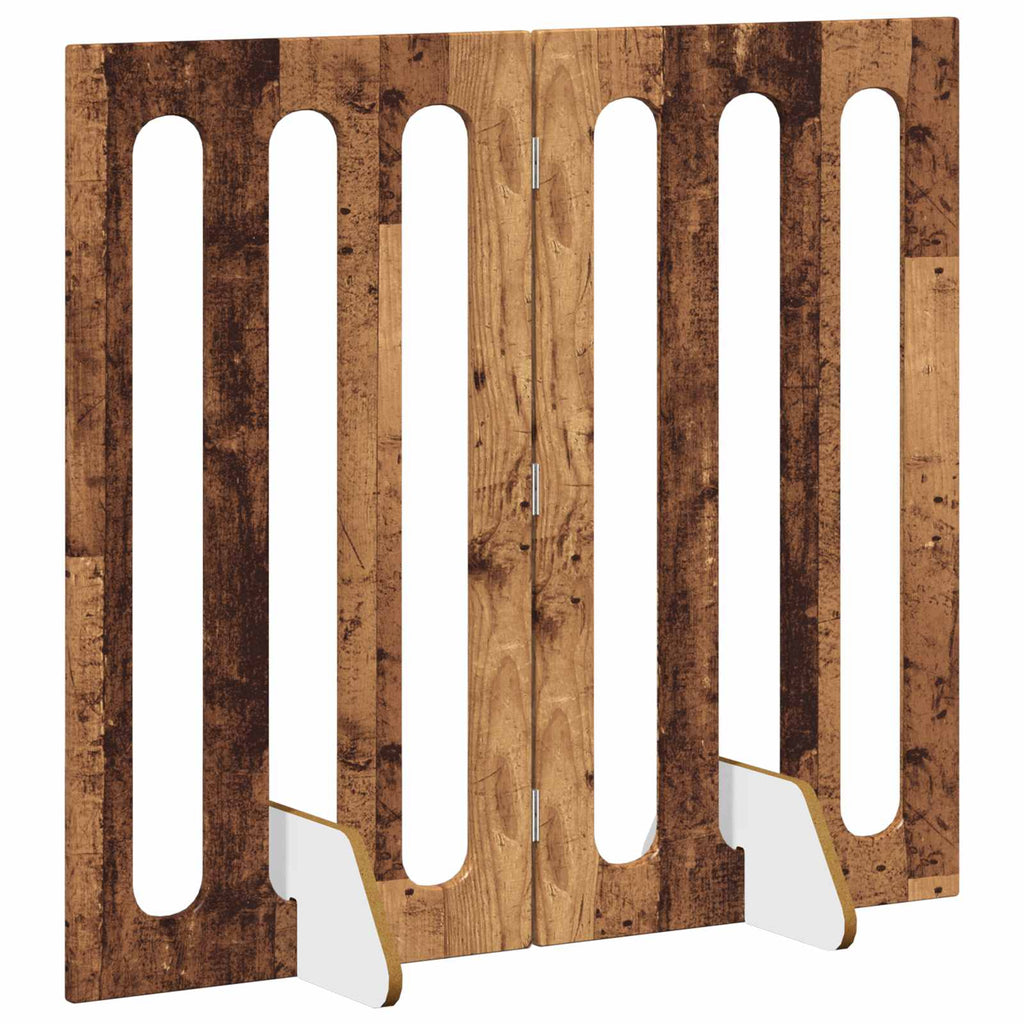 Faltbarer Haustierzaun 2 pcs Eichenholz 100,5 x 38 x 90 cm