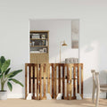 Faltbarer Haustierzaun 4 pcs Eichenholz 201 x 38 x 90 cm