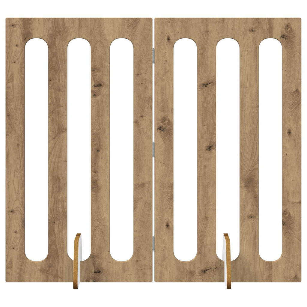 Faltbarer Haustierzaun 2 pcs Artisan-Eiche 100,5 x 38 x 90 cm