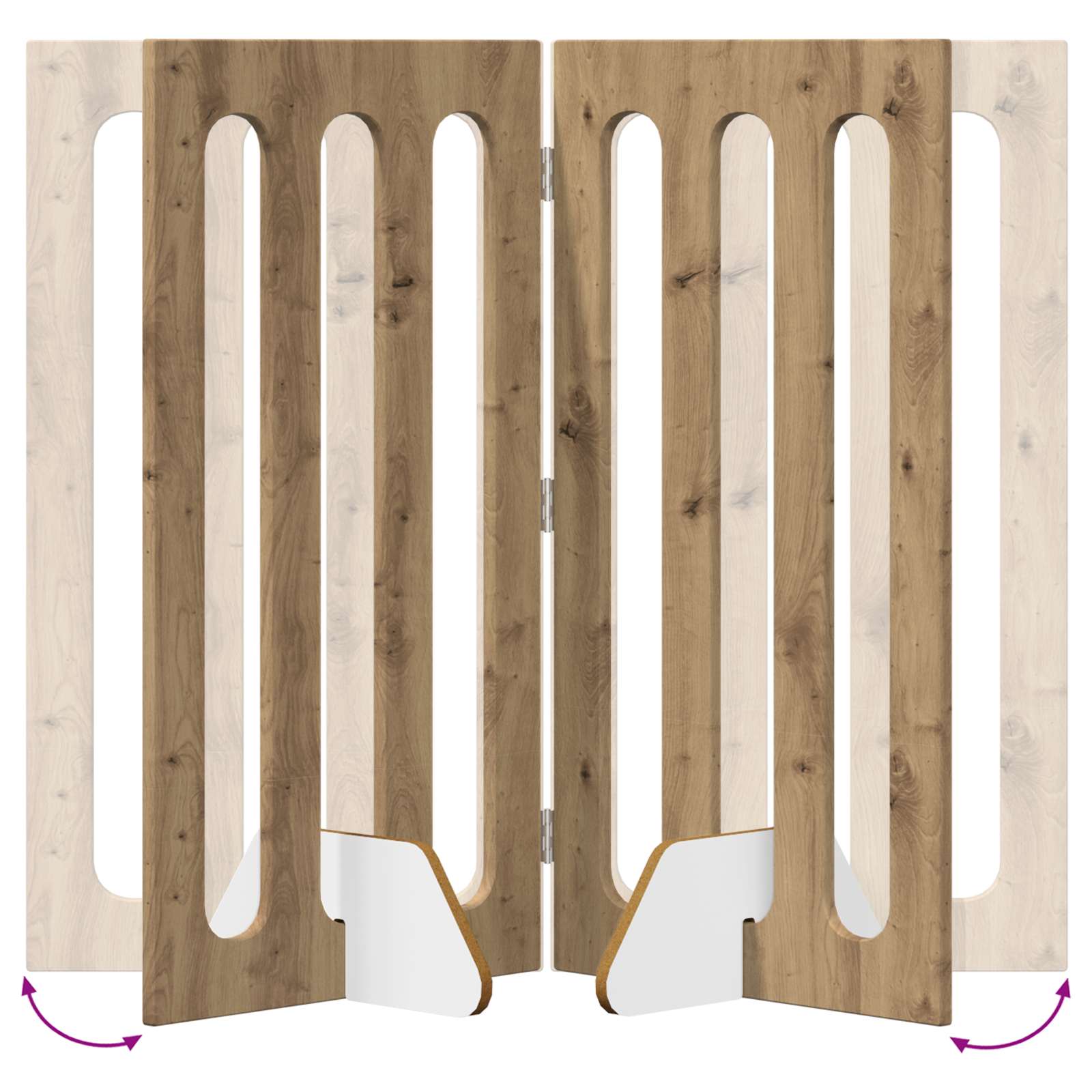 Faltbarer Haustierzaun 4 pcs Artisan-Eiche 201 x 38 x 90 cm