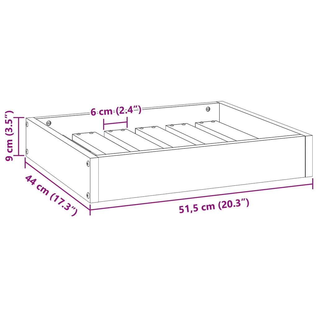 Hundebett Wachsbraun 51,5 x 44 x 9 cm Massivholz Kiefer