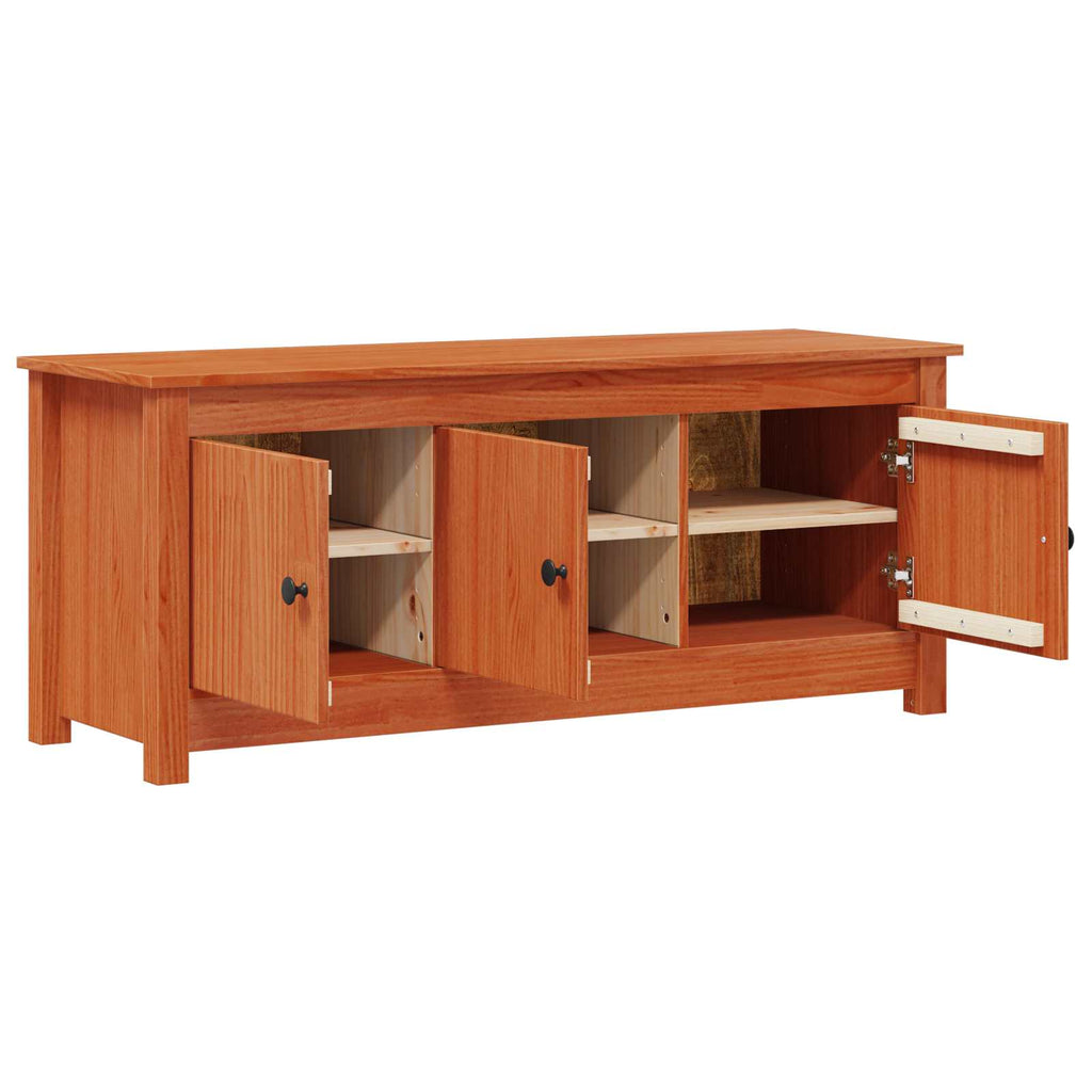 Schuhschrank Wachsbraun 110 x 38 x 45,5 cm Massives Kiefernholz