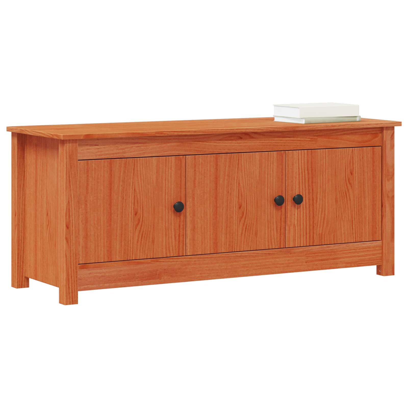 Schuhschrank Wachsbraun 110 x 38 x 45,5 cm Massives Kiefernholz