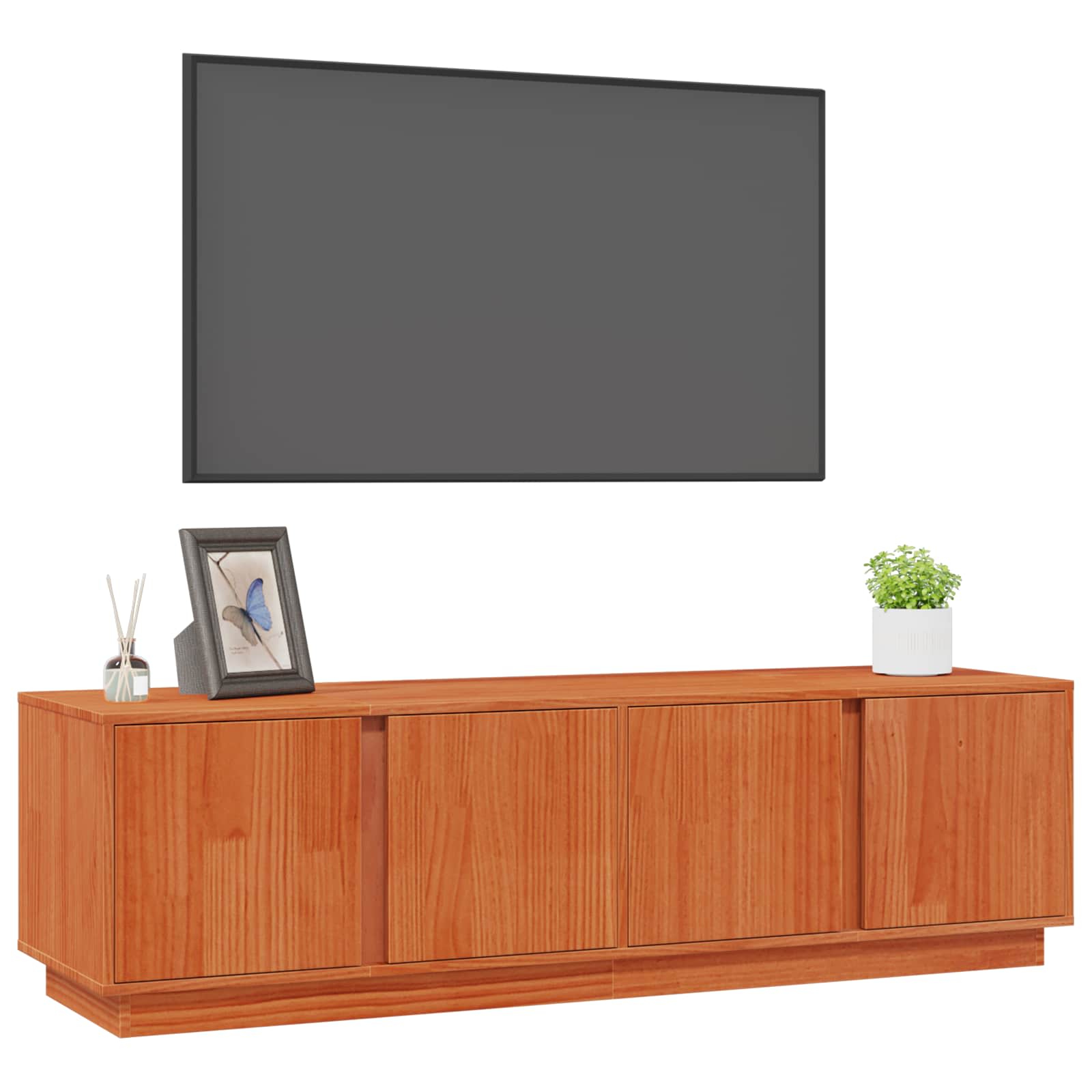 TV-Schränk Wachsbraun 140 x 40 x 40 cm Massives Kiefernholz
