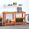 Werkbank Wachsbraun 140 x 50 x 80 cm Massives Kiefernholz