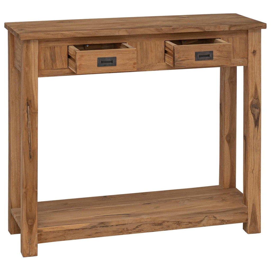 Konsolentisch Natur 90 x 30 x 80 cm Massivholz Teak