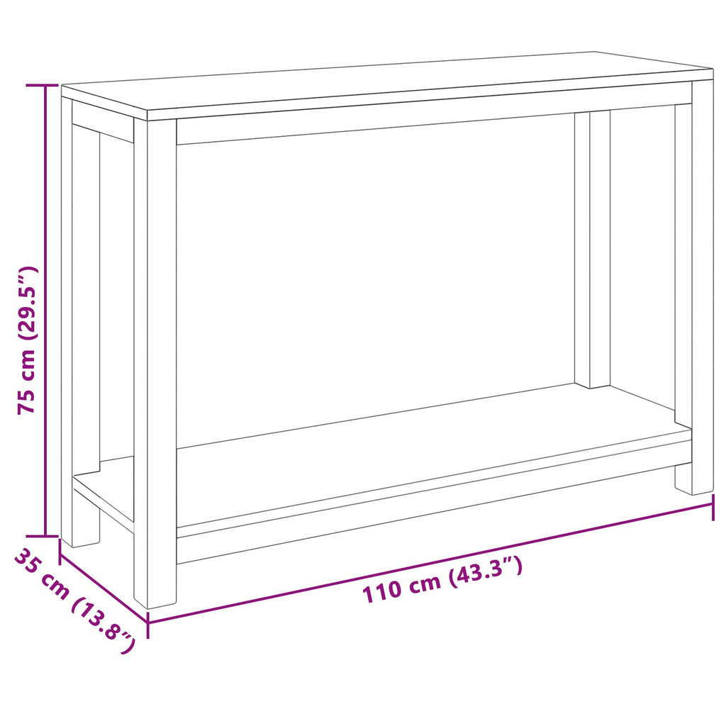Konsolentisch Natur 110 x 35 x 75 cm Massivholz Teak