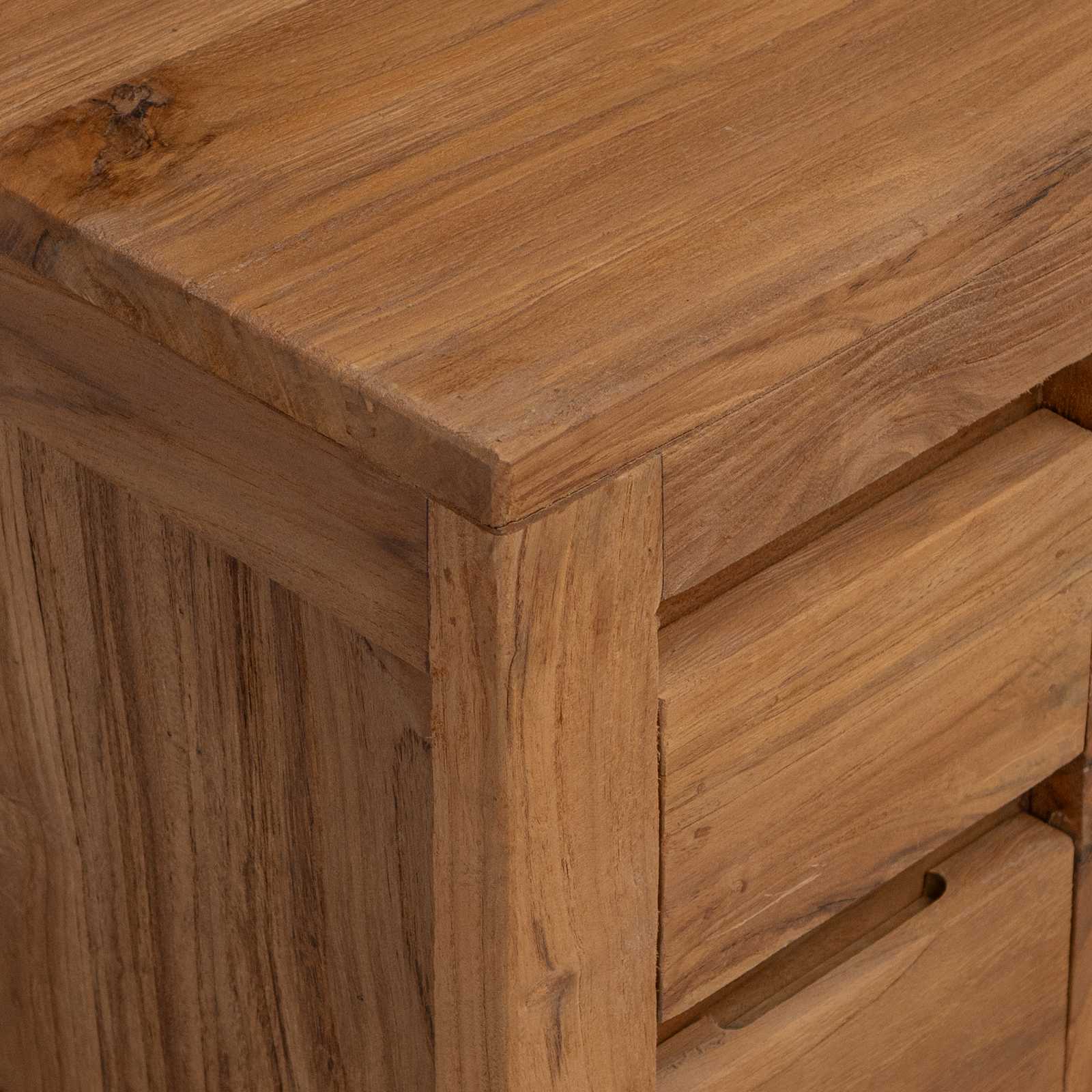TV-Schrank 110 x 30 x 40 cm Natur Massivholz Teak