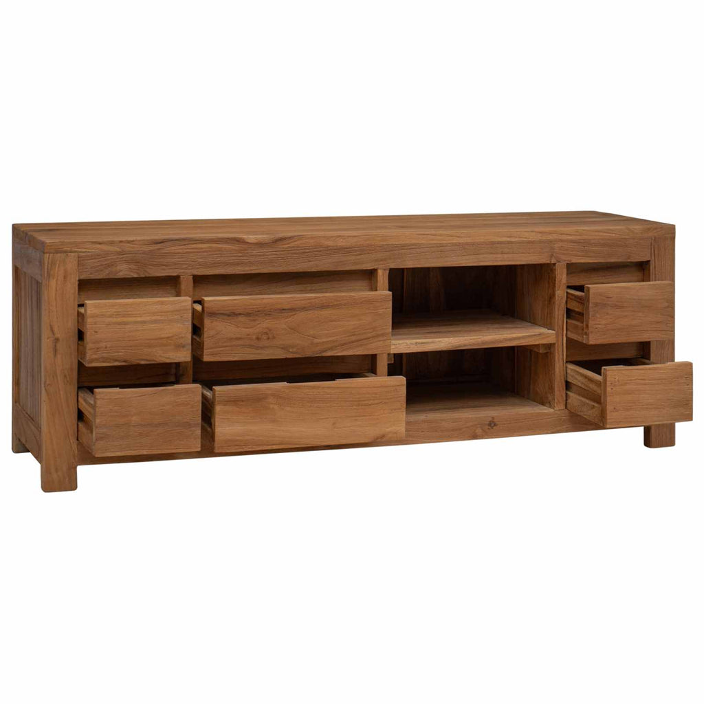 TV-Schrank 110 x 30 x 40 cm Natur Massivholz Teak