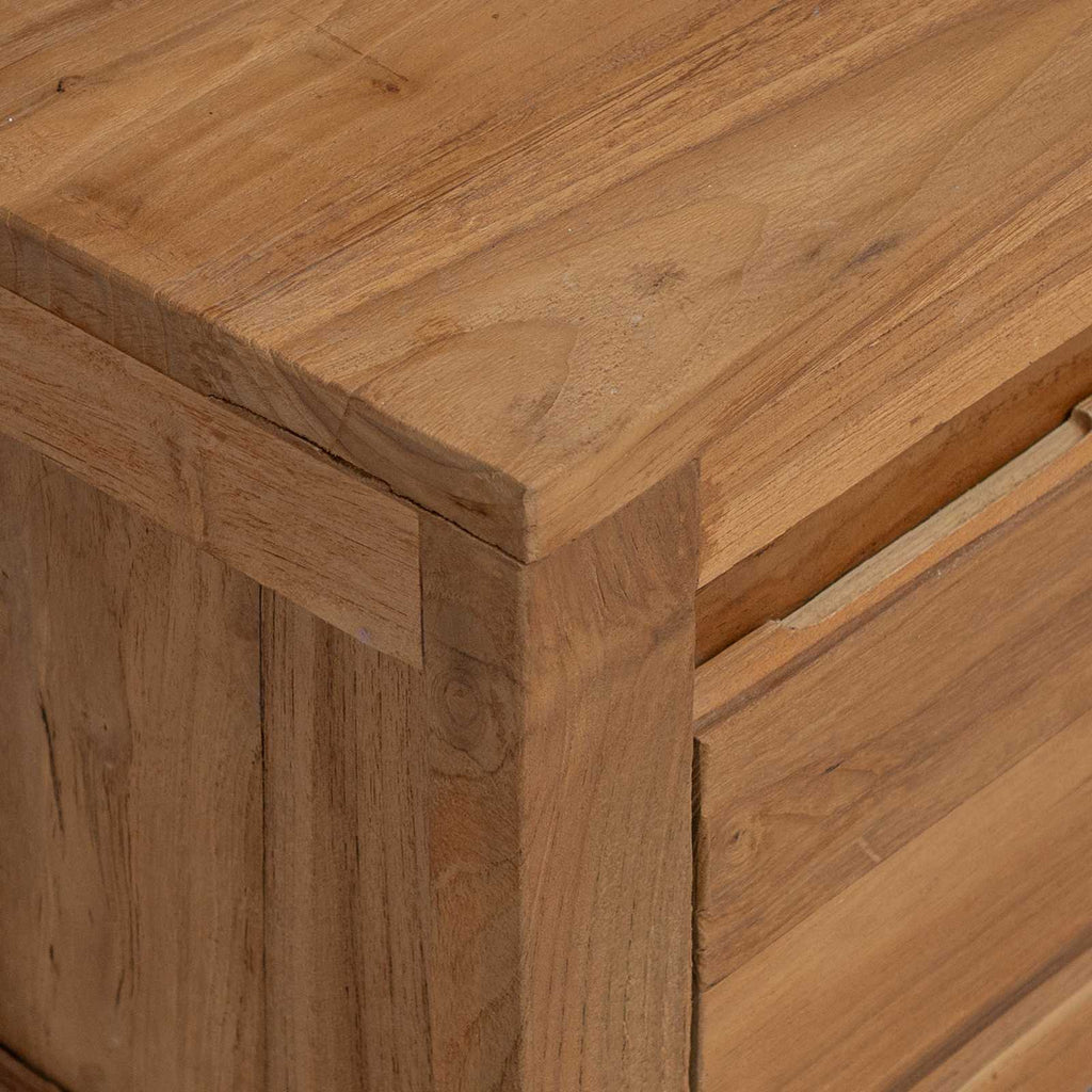 TV-Schränk 110 x 30 x 35 cm Natur Massivholz Teak