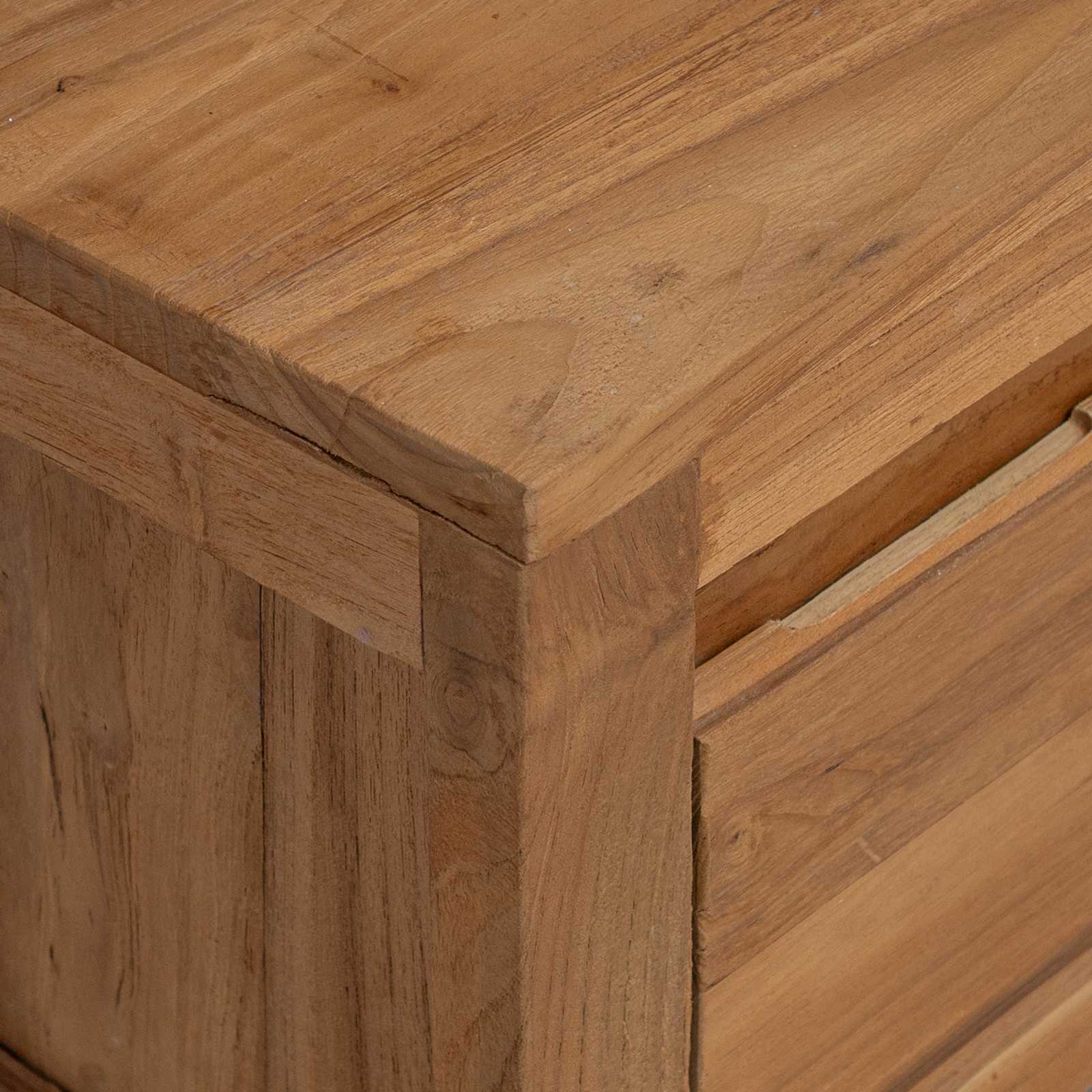 TV-Schränk 110 x 30 x 35 cm Natur Massivholz Teak
