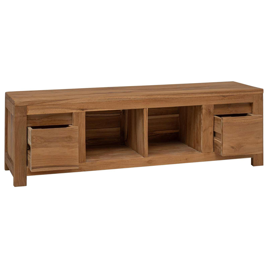 TV-Schränk 110 x 30 x 35 cm Natur Massivholz Teak