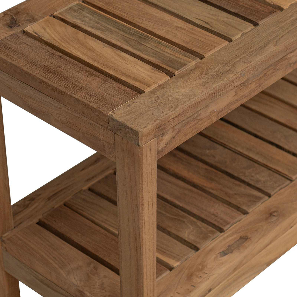 Badezimmer Beistelltisch Natur 60 x 30 x 45 cm Massivholz Teak