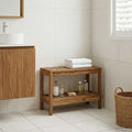 Badezimmer Beistelltisch Natur 60 x 30 x 45 cm Massivholz Teak