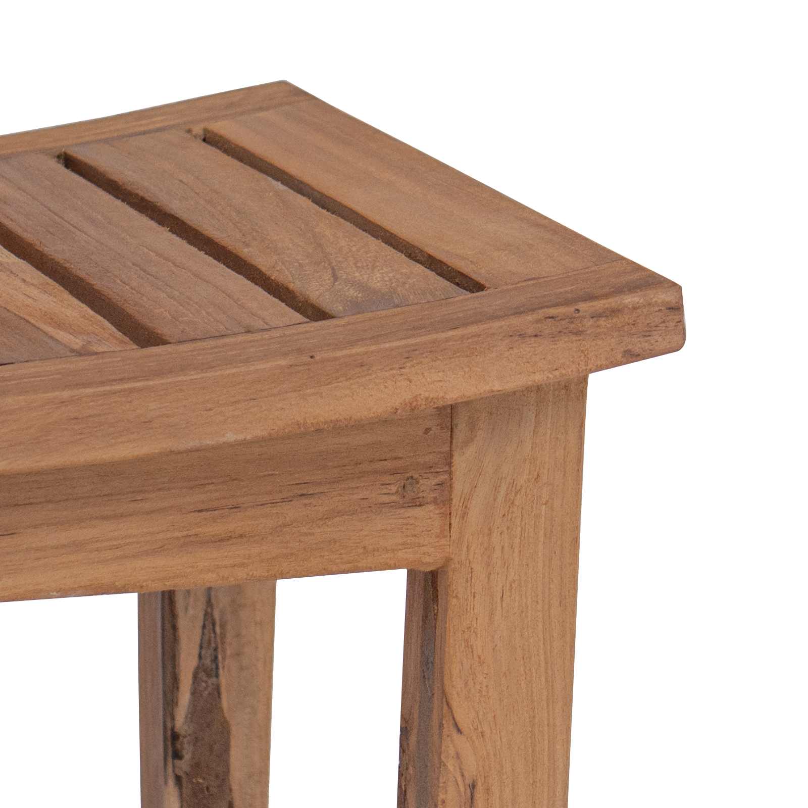 Bad Beistelltisch Natur 50 x 35 x 45 cm Massivholz Teak