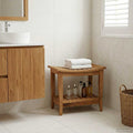 Bad Beistelltisch Natur 50 x 35 x 45 cm Massivholz Teak