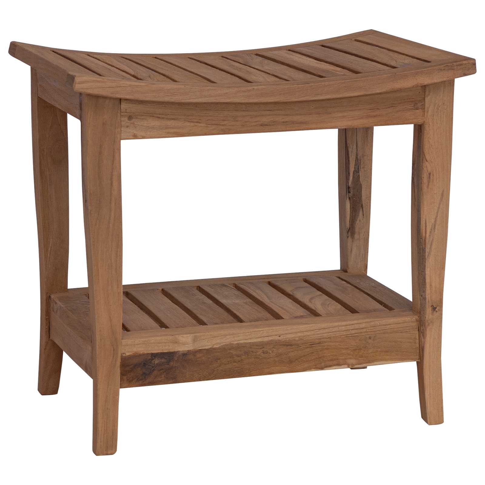 Bad Beistelltisch Natur 50 x 35 x 45 cm Massivholz Teak