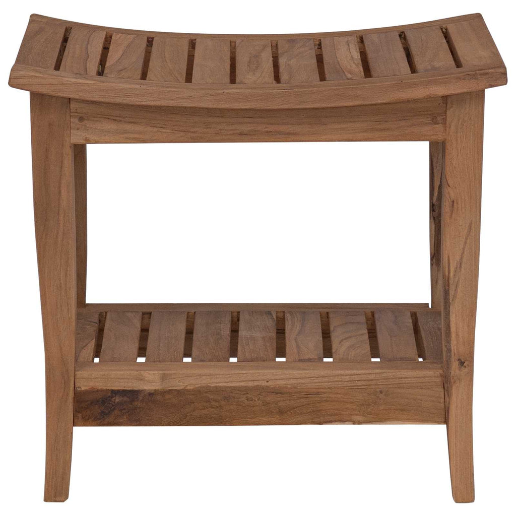 Bad Beistelltisch Natur 50 x 35 x 45 cm Massivholz Teak