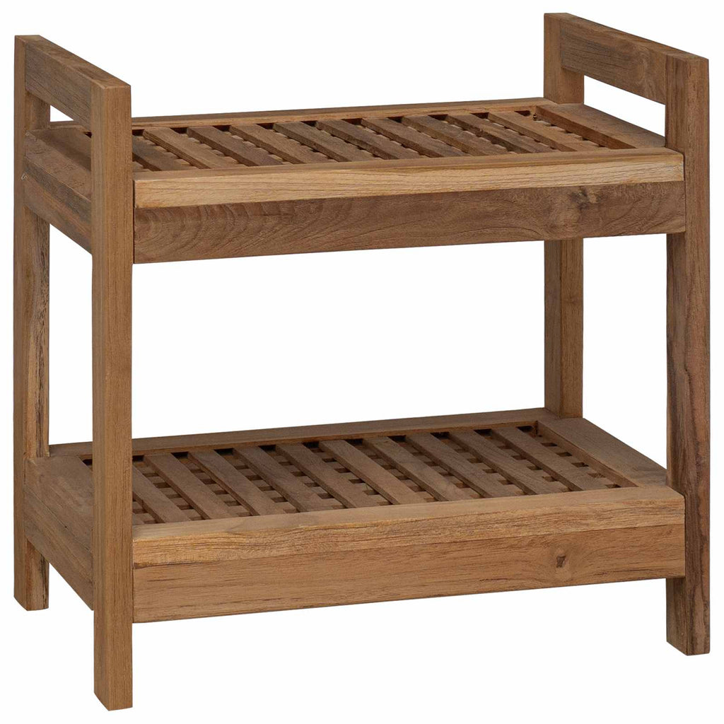 Badregal Natur 45 x 30 x 45 cm Massivholz Teak