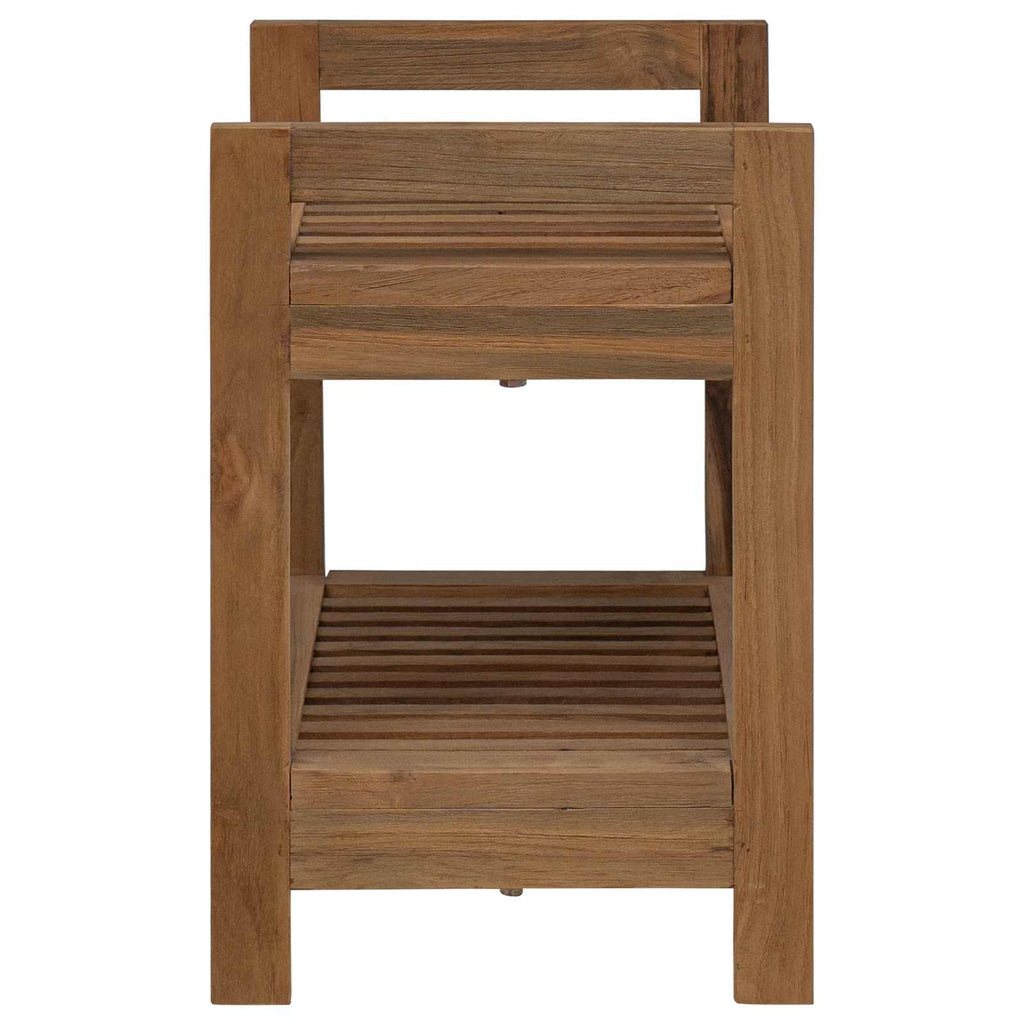Badregal Natur 45 x 30 x 45 cm Massivholz Teak