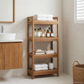 Badregal Natur 45 x 30 x 97 cm Massivholz Teak