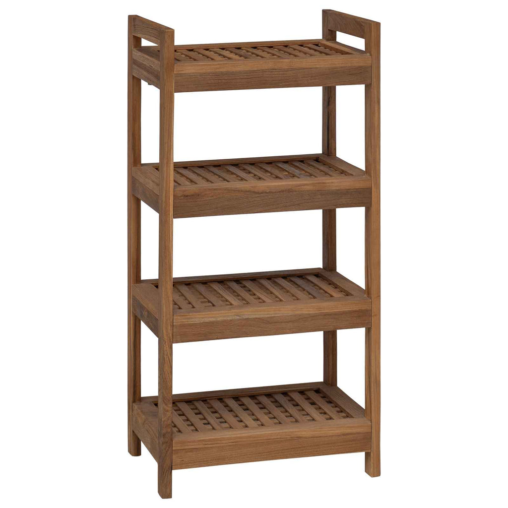 Badregal Natur 45 x 30 x 97 cm Massivholz Teak