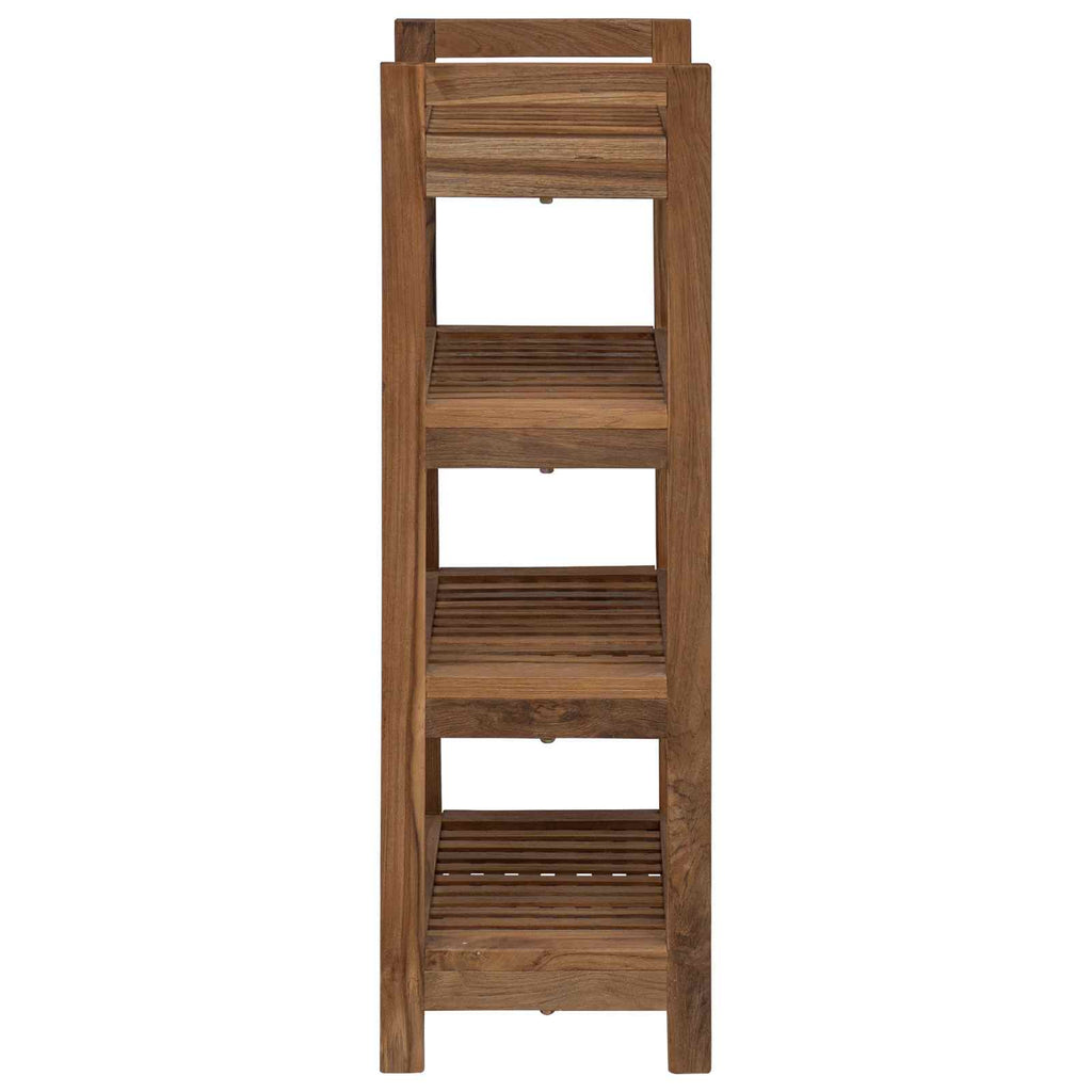 Badregal Natur 45 x 30 x 97 cm Massivholz Teak