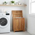 Wäschekorb Natur 50 x 35 x 60 cm Massivholz Teak