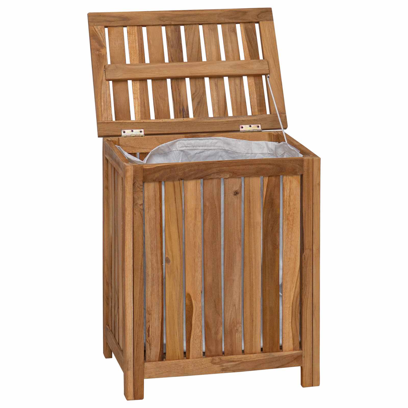 Wäschekorb Natur 50 x 35 x 60 cm Massivholz Teak