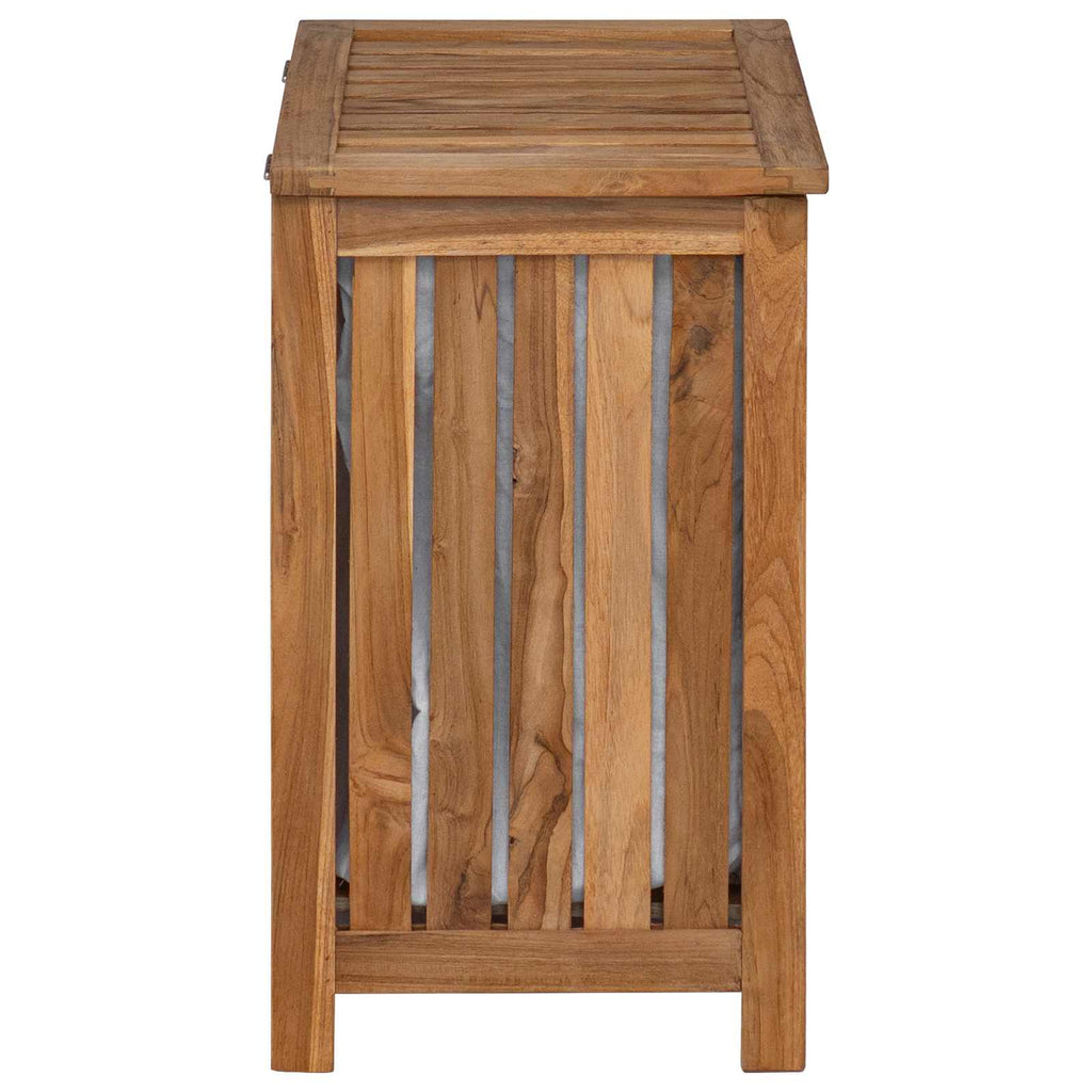 Wäschekorb Natur 50 x 35 x 60 cm Massivholz Teak