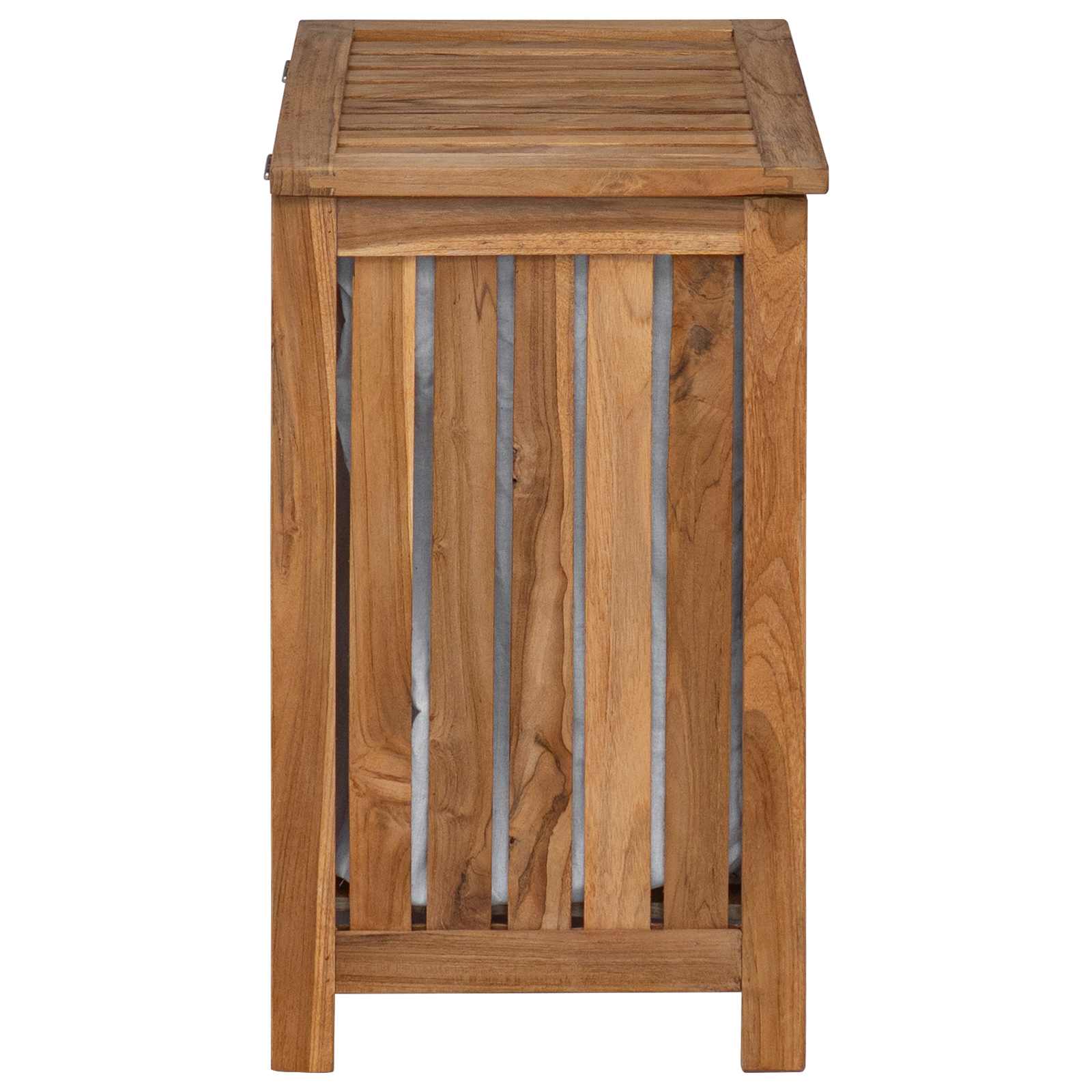 Wäschekorb Natur 50 x 35 x 60 cm Massivholz Teak