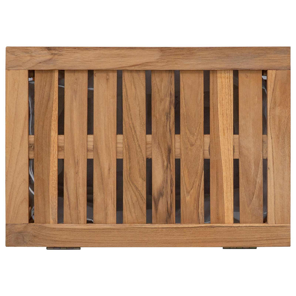 Wäschekorb Natur 50 x 35 x 60 cm Massivholz Teak