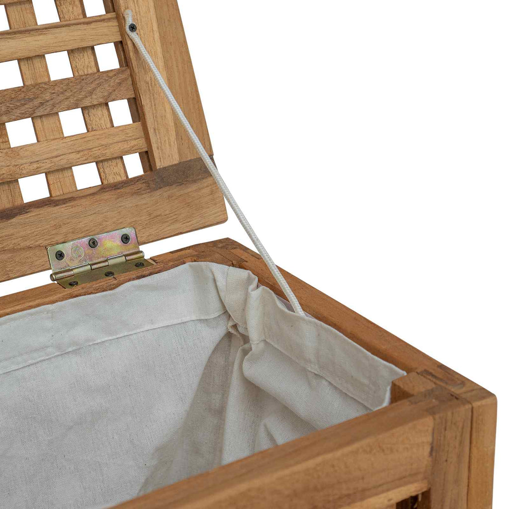 Wäschekorb Natur 35 x 25 x 60 cm Massivholz Teak