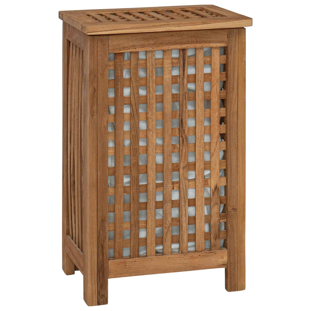Wäschekorb Natur 35 x 25 x 60 cm Massivholz Teak