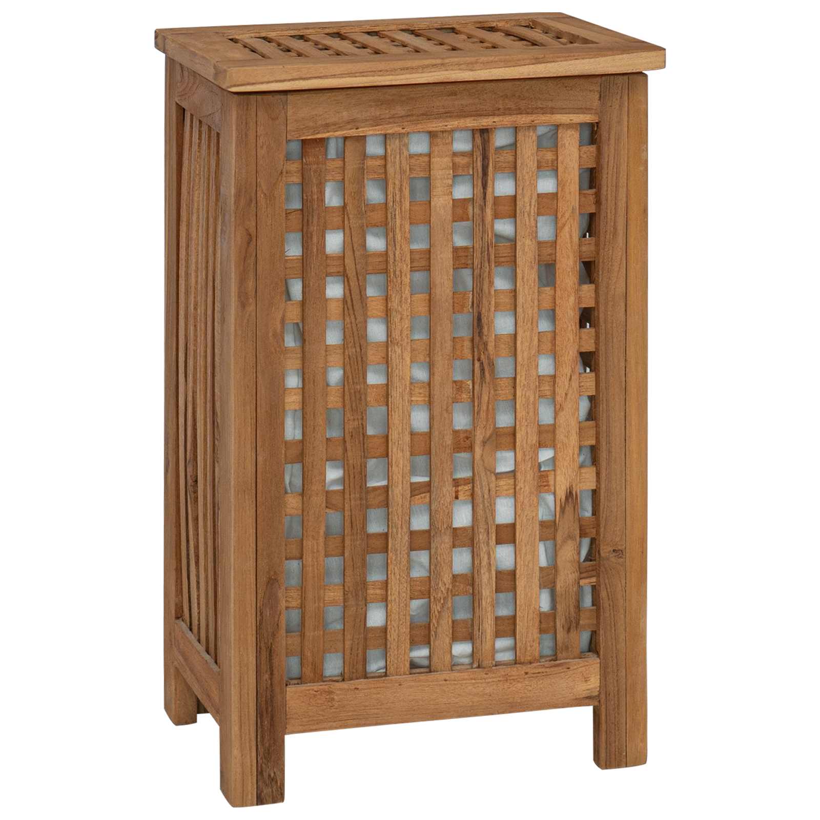 Wäschekorb Natur 35 x 25 x 60 cm Massivholz Teak