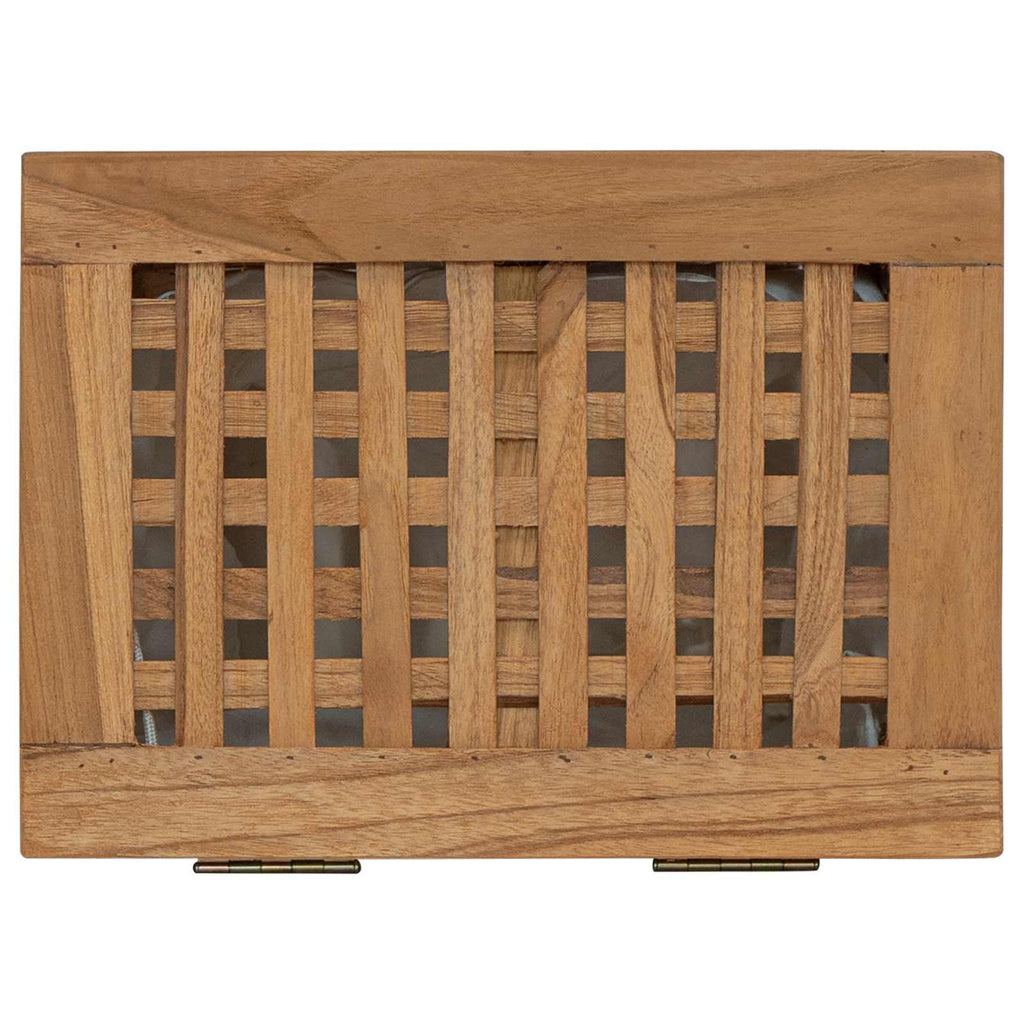 Wäschekorb Natur 35 x 25 x 60 cm Massivholz Teak