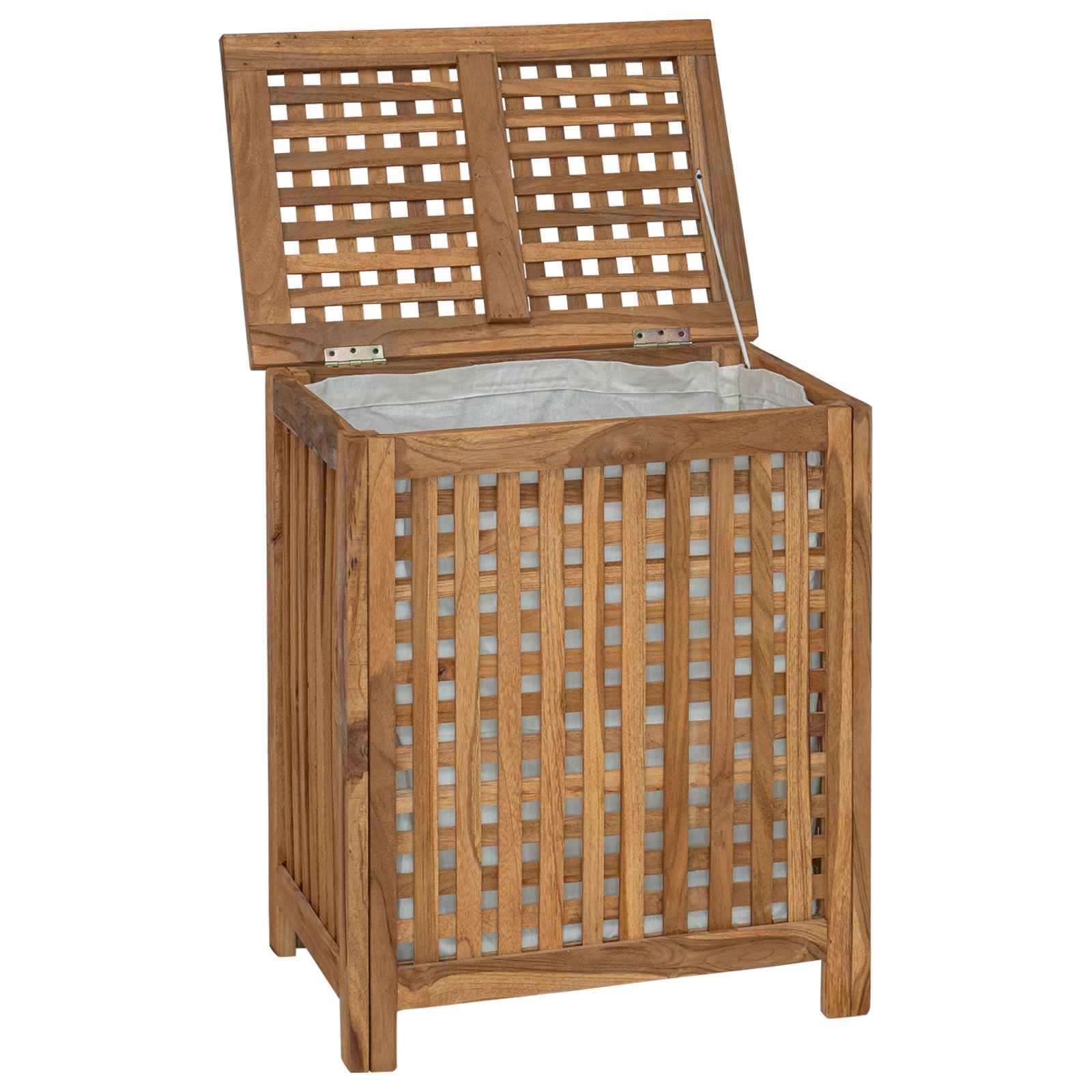 Wäschekorb Natur 50 x 35 x 60 cm Massivholz Teak