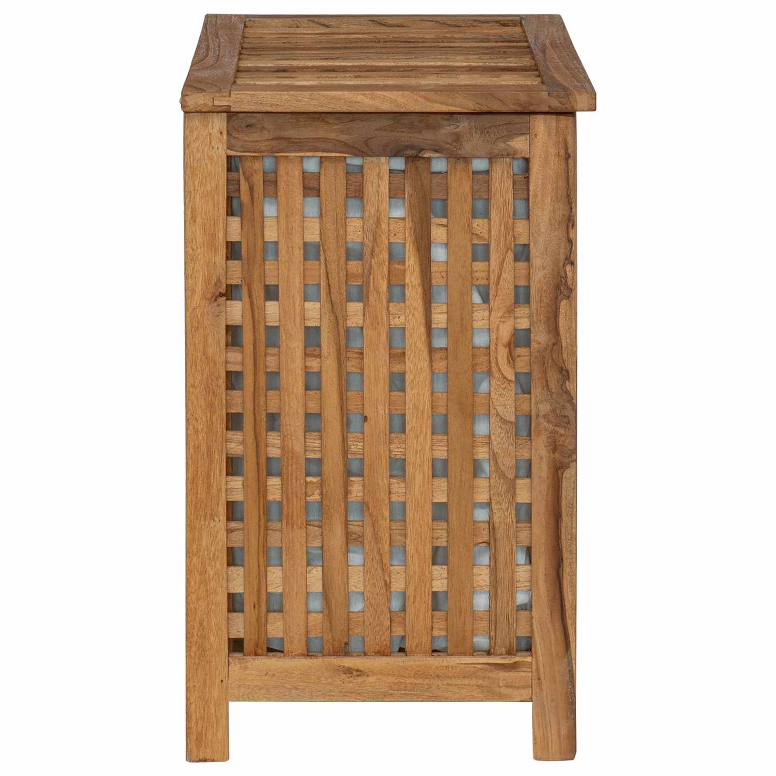 Wäschekorb Natur 50 x 35 x 60 cm Massivholz Teak