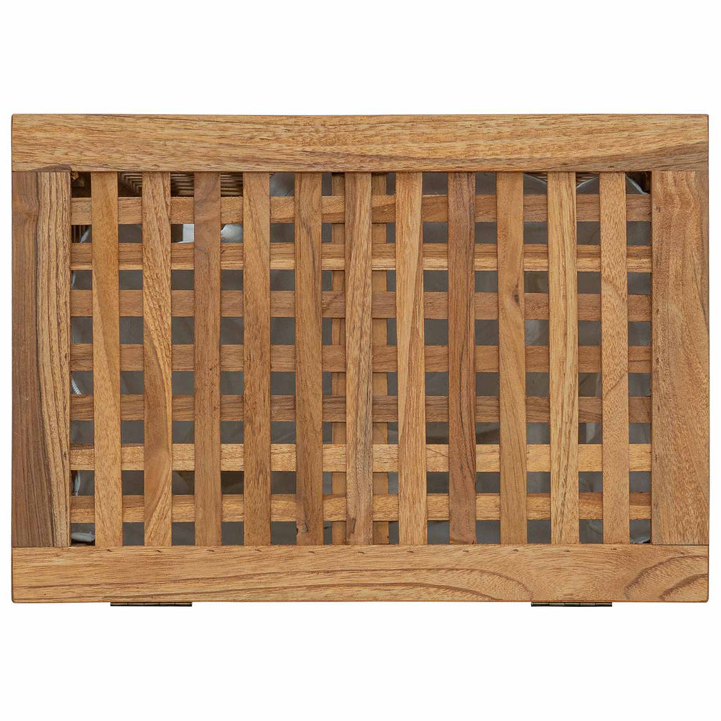 Wäschekorb Natur 50 x 35 x 60 cm Massivholz Teak