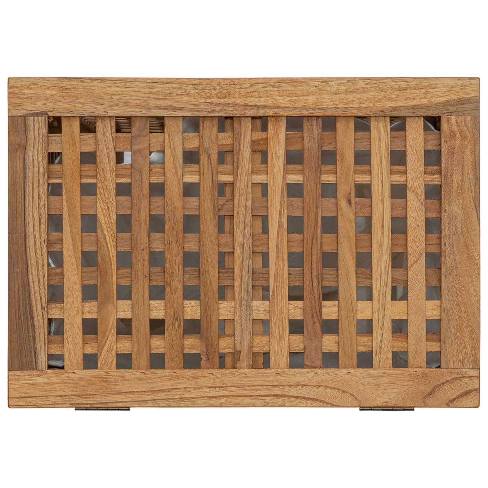 Wäschekorb Natur 50 x 35 x 60 cm Massivholz Teak