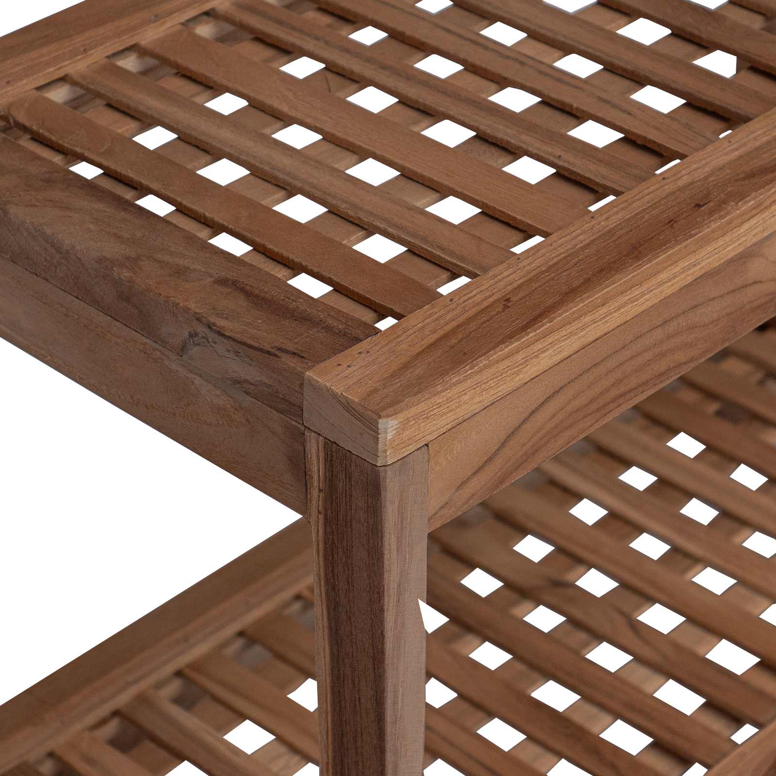 Bad Beistelltisch Natur 60 x 30 x 45 cm Massivholz Teak