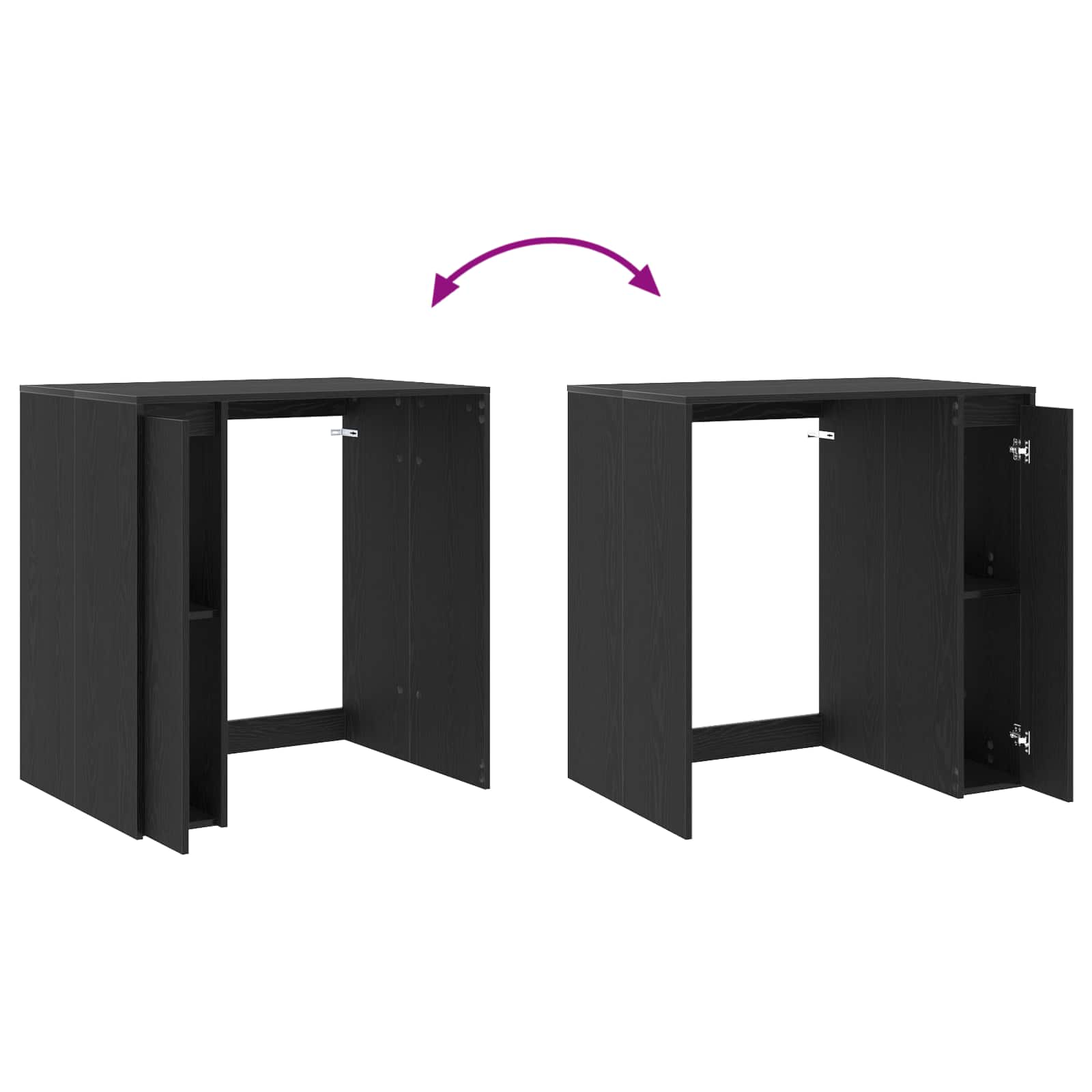 Waschmaschinen-Schrank Schwarz Eichen-Optik 87 x 60 x 89 cm