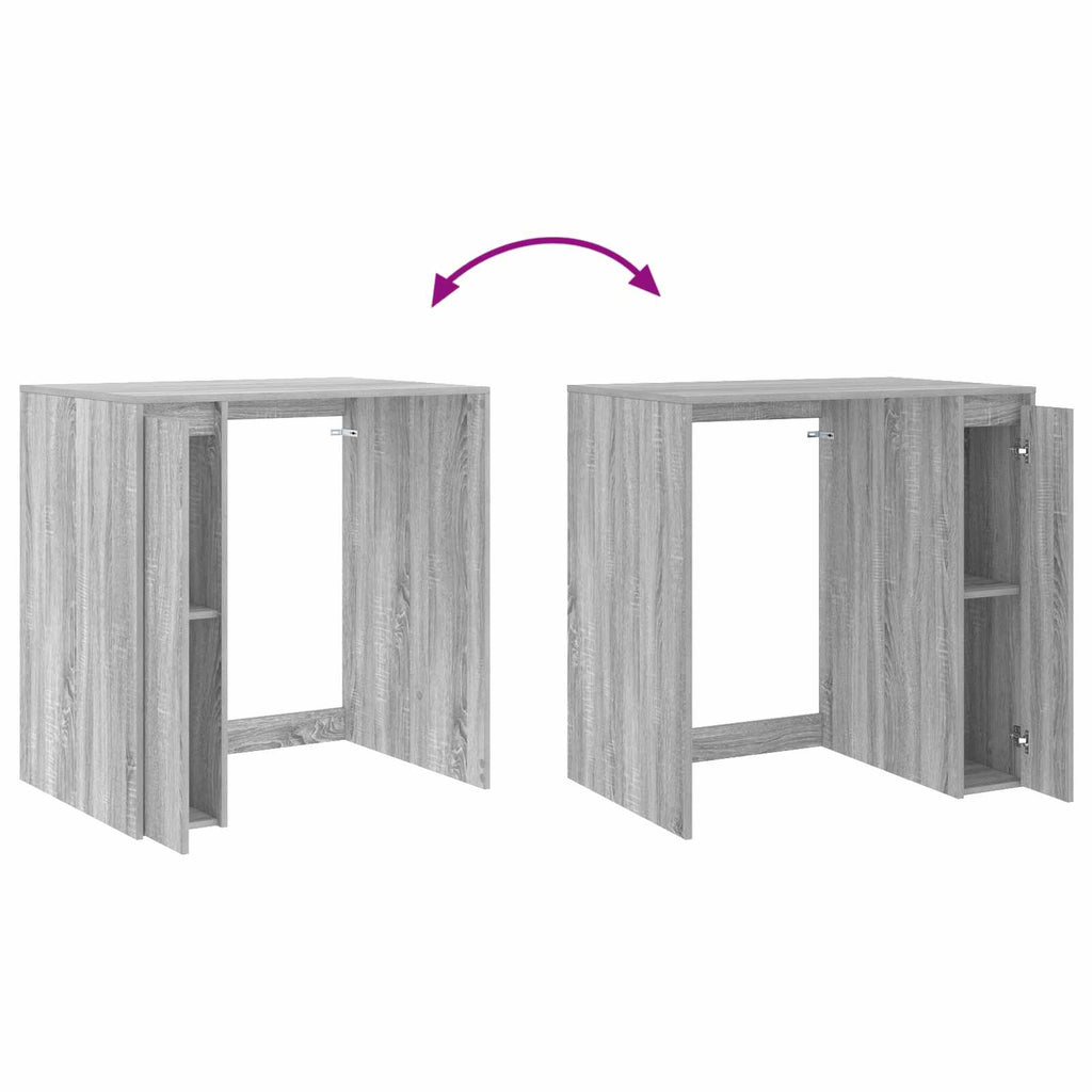 Waschmaschinen-Schrank mit Tür Graues Sonoma 87 x 60 x 89 cm