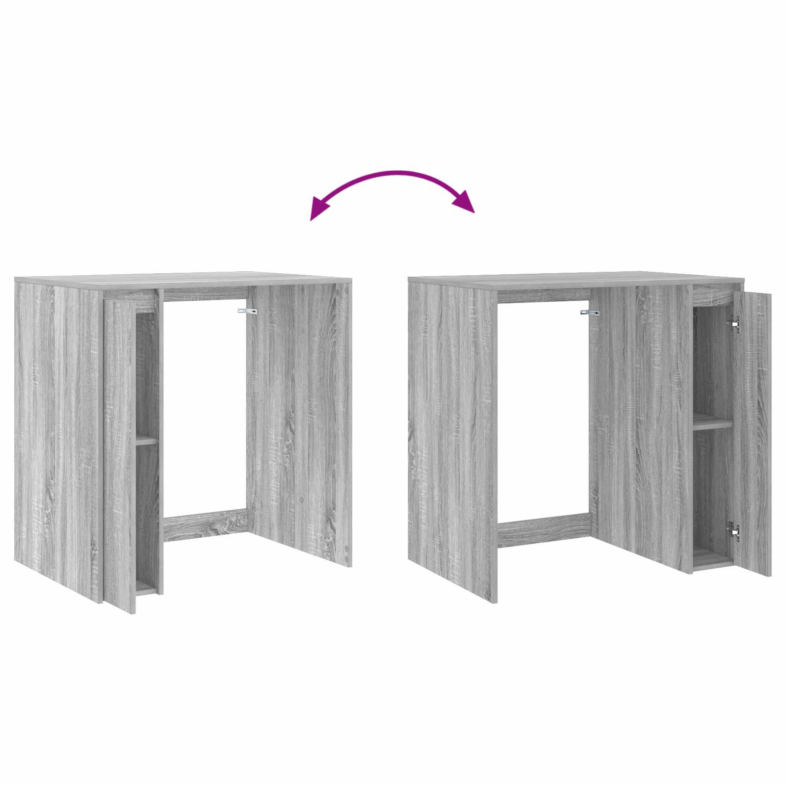 Waschmaschinen-Schrank mit Tür Graues Sonoma 87 x 60 x 89 cm
