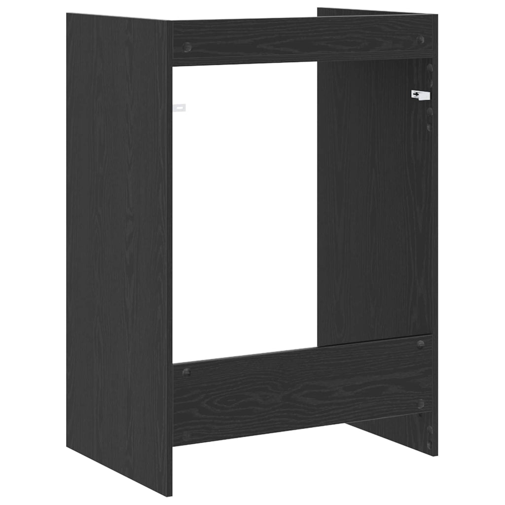 Waschmaschinen-Schrank Schwarz Eichen-Optik 67,5 x 48 x 97 cm