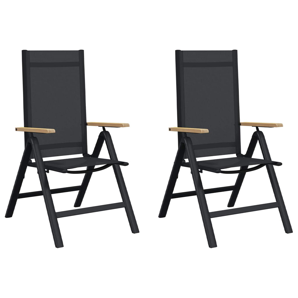 Liegestühle für den Garten 2 pcs Schwarz 58 x 73 x 111,5 cm