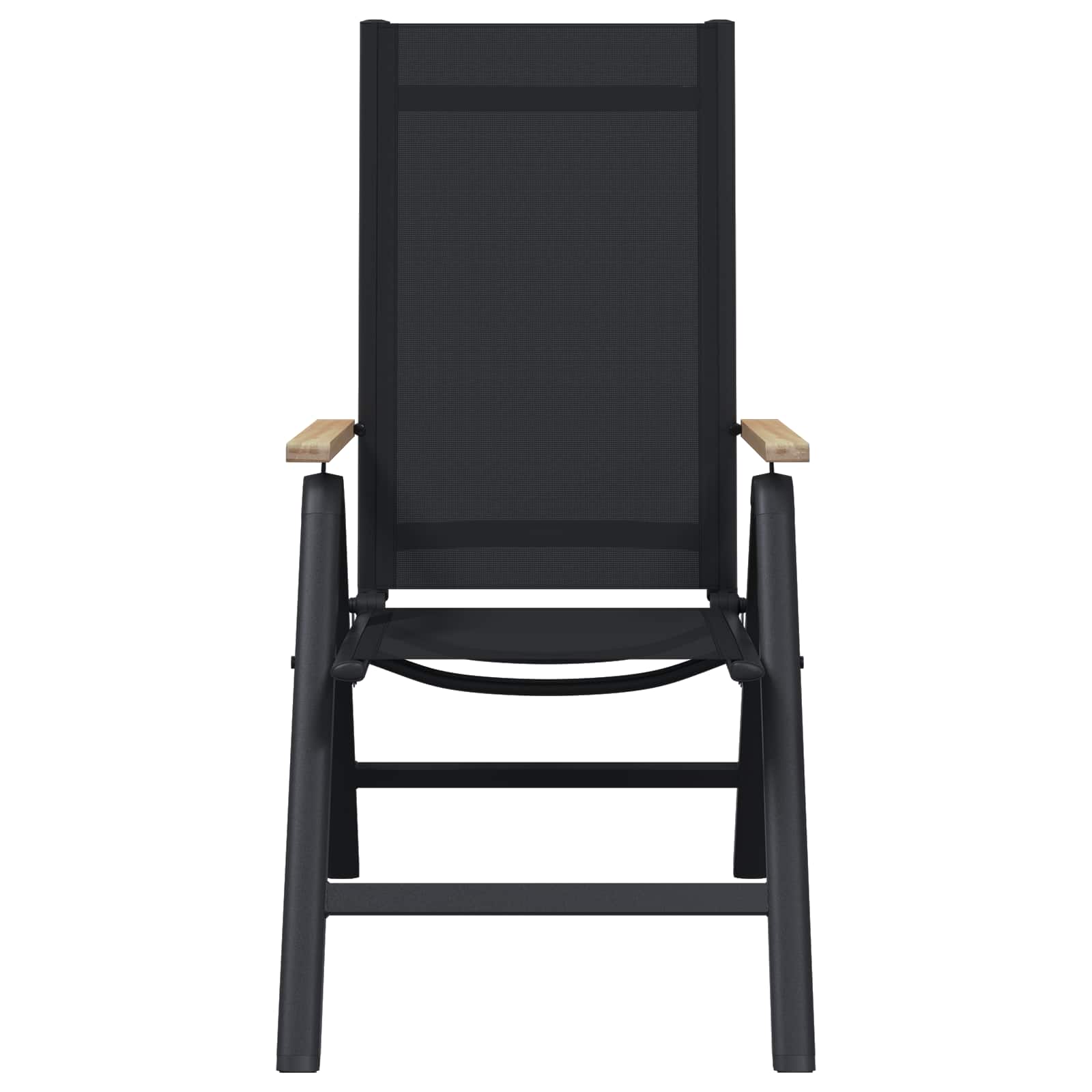 Liegestühle für den Garten 2 pcs Schwarz 58 x 73 x 111,5 cm
