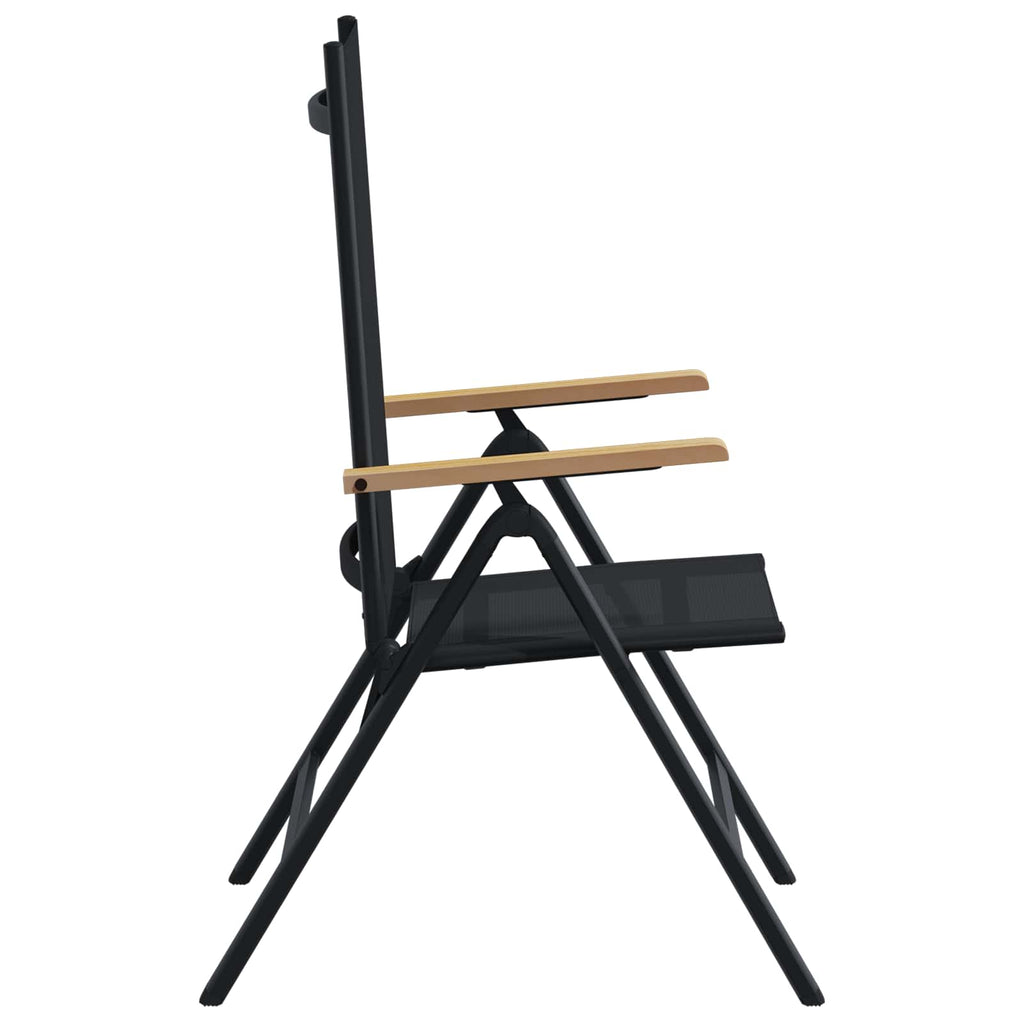 Liegestühle für den Garten 2 pcs Schwarz 58 x 73 x 111,5 cm